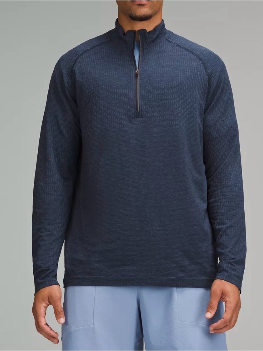 lululemon athletica Men's Long Sleeve Quarter-Zip Top in gray